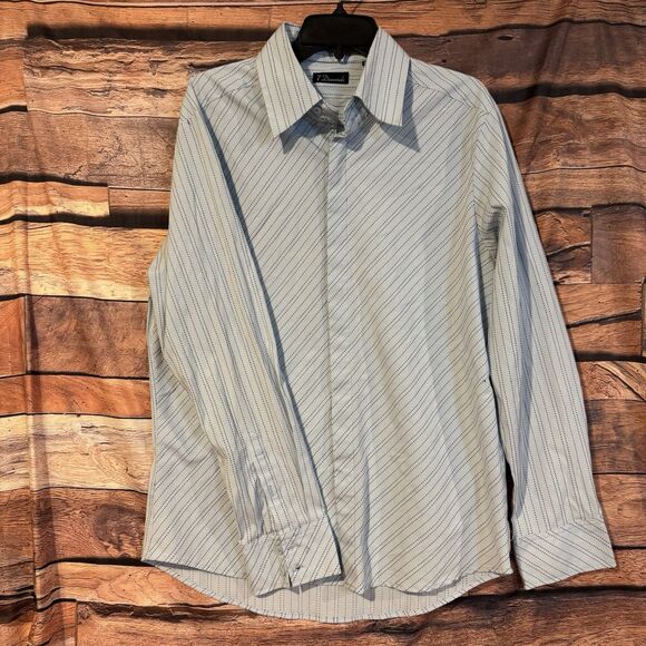 7Diamonds Men's XL Blue Striped Button-Up Shirt Long Sleeve Casual/Dress Top - Picture 1 of 8